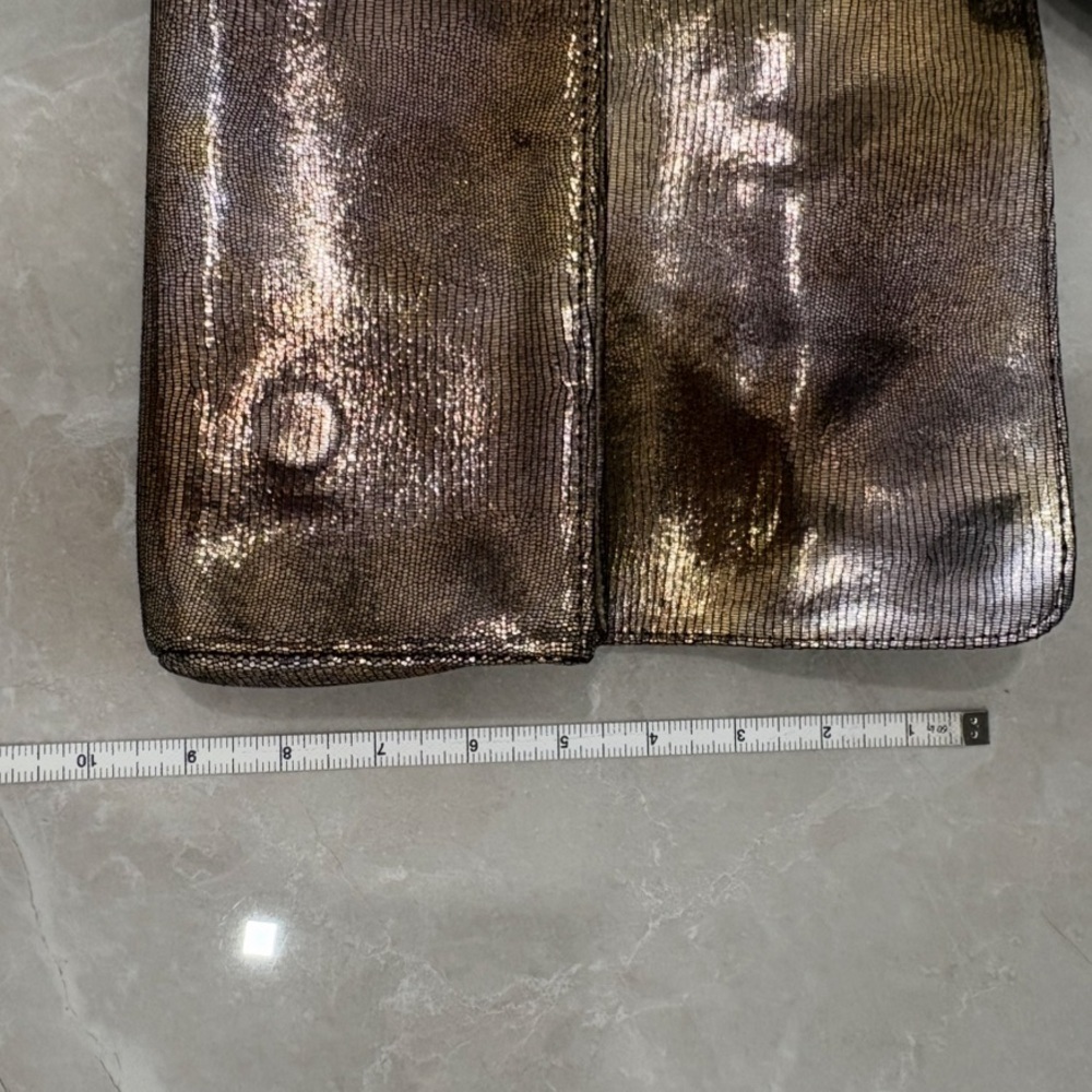 Lauren Merkin Iridescent Metallic Foldover
Envelope Style Large Evening Clutch - Picture 2 of 5